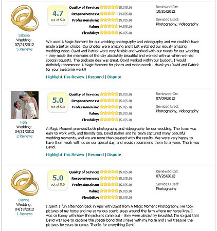Wedding Wire Reviews