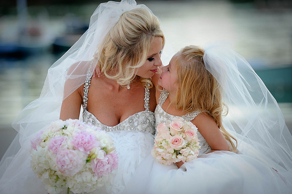 Beautiful Bride and Flower girl